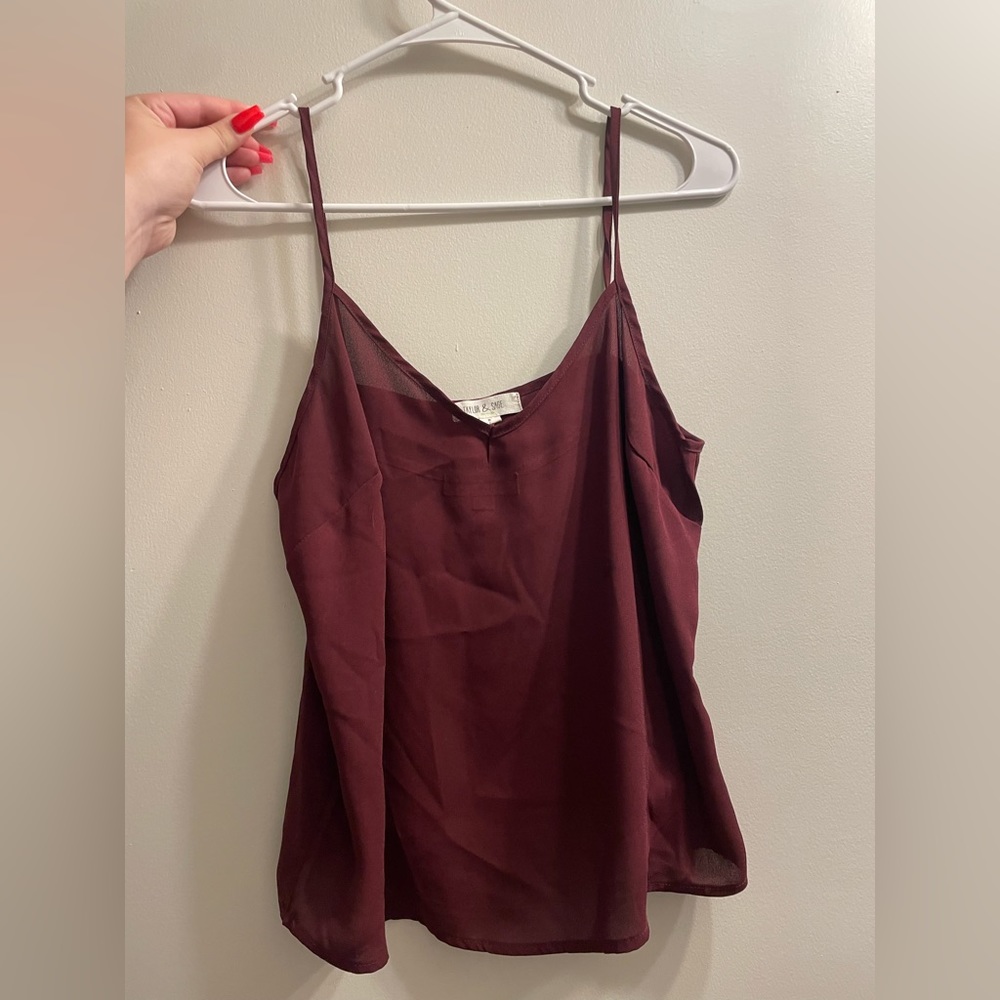 dark red tank top from taylor & sage size small